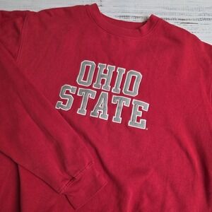Ohio State Buckeyes Crewneck Sweatshirt Red Soffe 2XL‎ OSU Football Embroidered